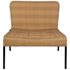 Enfant Fabrique de Styles Chaises, Fauteuils|Jardin*Fauteuil d'extérieur en acier et effet cannage naturel - Malaya