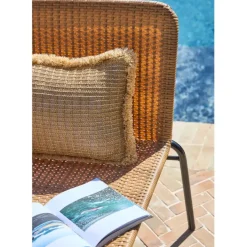 Enfant Fabrique de Styles Chaises, Fauteuils|Jardin*Fauteuil d'extérieur en acier et effet cannage naturel - Malaya