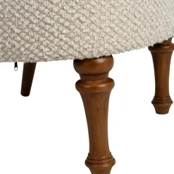 Fabrique de Styles Fauteuils*Fauteuil en tissu bouclette et hévéa écru - Claudine