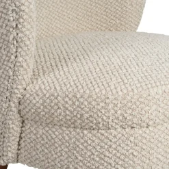 Fabrique de Styles Fauteuils*Fauteuil en tissu bouclette et hévéa écru - Claudine