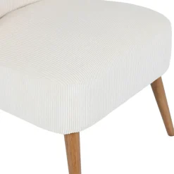 Fabrique de Styles Fauteuils*Fauteuil en velours côtelé écru - Eleonor