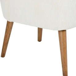 Fabrique de Styles Fauteuils*Fauteuil en velours côtelé écru - Eleonor