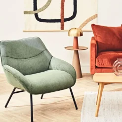 Fabrique de Styles Fauteuils*Fauteuil en velours côtelé sapin - martin