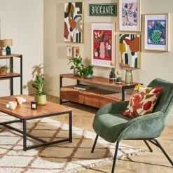 Fabrique de Styles Fauteuils*Fauteuil en velours côtelé sapin - martin