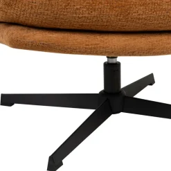 Fabrique de Styles Fauteuils*Fauteuil et repose pied en tissu et fer noir - Lery