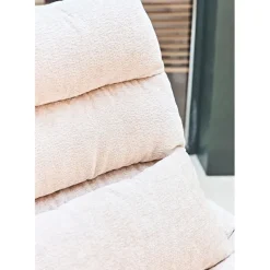 Fabrique de Styles Fauteuils*Fauteuil et repose pied en tissu beige et fer noir - Lery