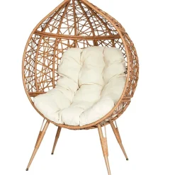 Enfant Fabrique de Styles Chaises, Fauteuils|Jardin*Fauteuil extérieur œuf en métal naturel et beige