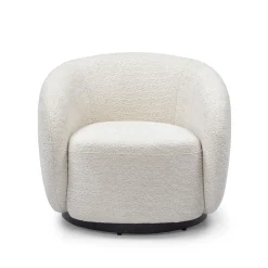 Fabrique de Styles Fauteuils*Fauteuil pivotant en tissu effet bouclette - Assa