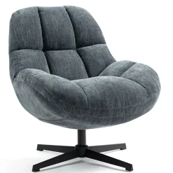 Fabrique de Styles Fauteuils*Fauteuil pivotant en tissu bleu - Molto