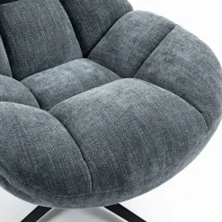 Fabrique de Styles Fauteuils*Fauteuil pivotant en tissu bleu - Molto