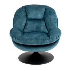 Fabrique de Styles Fauteuils*Fauteuil pivotant en velours bleu - Topi
