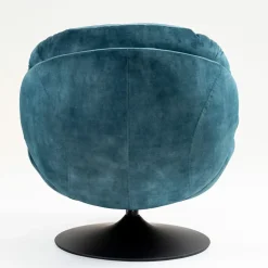 Fabrique de Styles Fauteuils*Fauteuil pivotant en velours bleu - Topi
