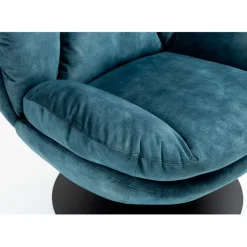 Fabrique de Styles Fauteuils*Fauteuil pivotant en velours bleu - Topi