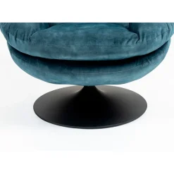 Fabrique de Styles Fauteuils*Fauteuil pivotant en velours bleu - Topi