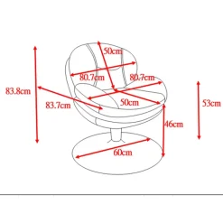 Fabrique de Styles Fauteuils*Fauteuil pivotant en velours bleu - Topi