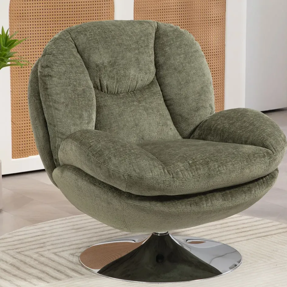 Fabrique de Styles Fauteuils*Fauteuil pivotant en velours - Topi