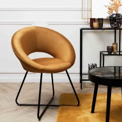 Fabrique de Styles Fauteuils*Fauteuil rond en velours côtelé - Julia