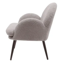 Fabrique de Styles Fauteuils*Fauteuil tissu effet laine bouclette foncé - Oria