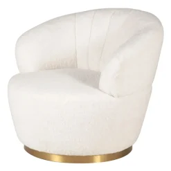 Fabrique de Styles Fauteuils*Fauteuil tissu effet mohair écru - Vesna