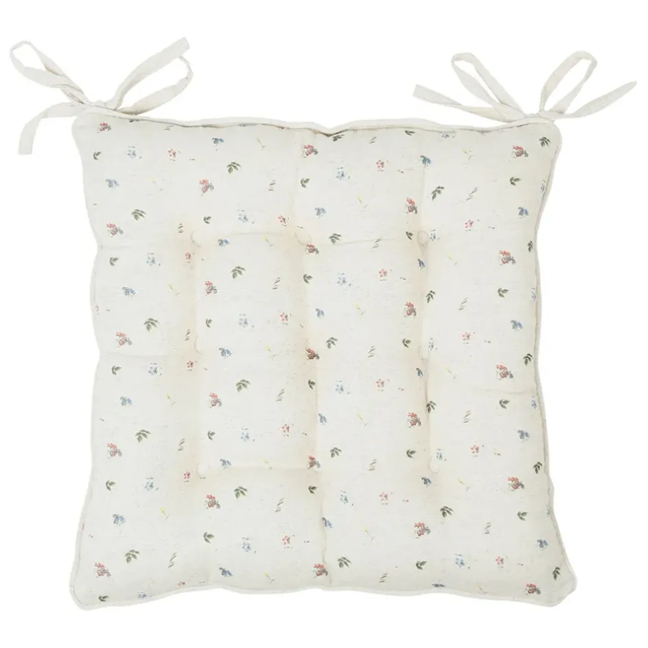 Fabrique de Styles Galettes De Chaise*Galette chaise carrée p'tite fleur 40x40cm en coton