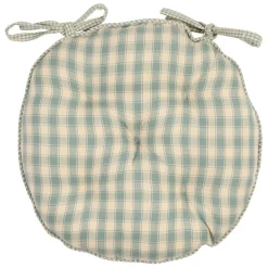 Fabrique de Styles Galettes De Chaise*Galette de chaise ronde en coton vichy d40cm - Campagne