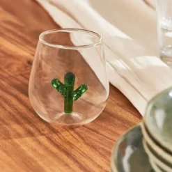 Fabrique de Styles Verres À Eau Et Gobelets*Gobelet cactus en verre 38cl - Colorea