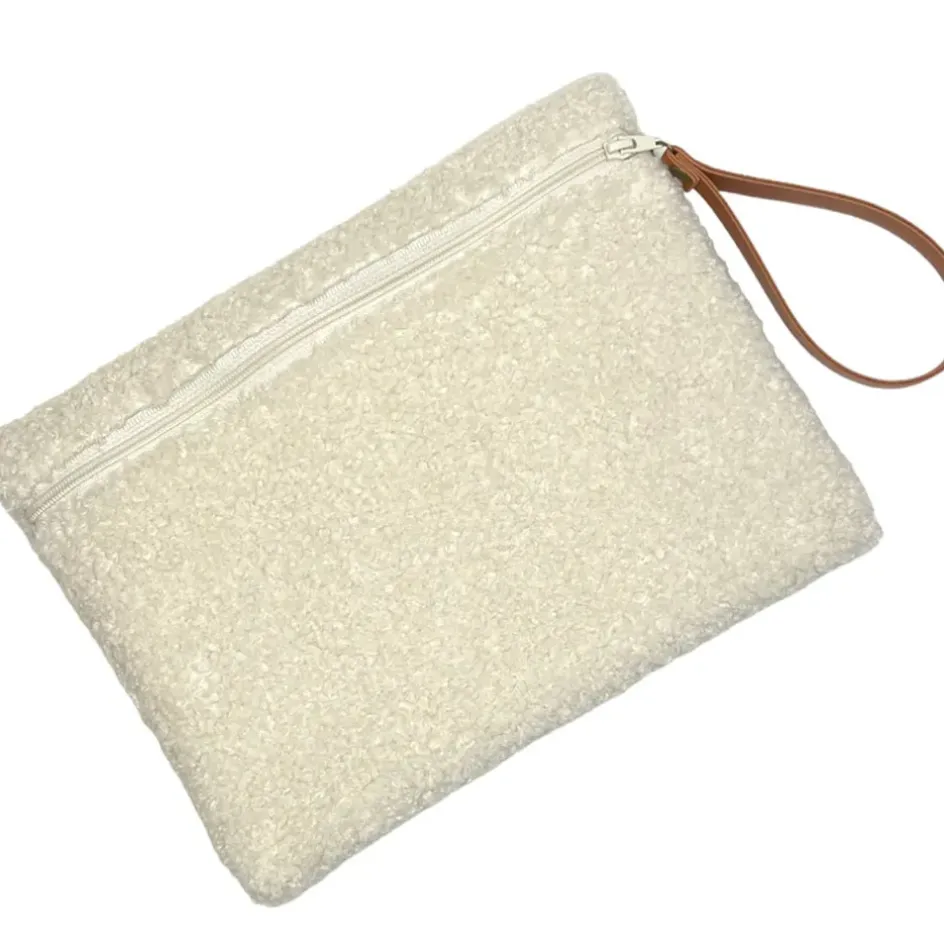 Fabrique de Styles Pochettes Et Housses*Grande pochette bouclette écru