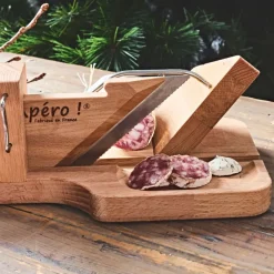 Fabrique de Styles Ustensibles De Cuisine*Guillotine à saucisson en hêtre