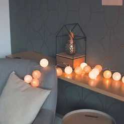 Fabrique de Styles Déco Lumineuse*Guirlande boule blanc et or 20 leds