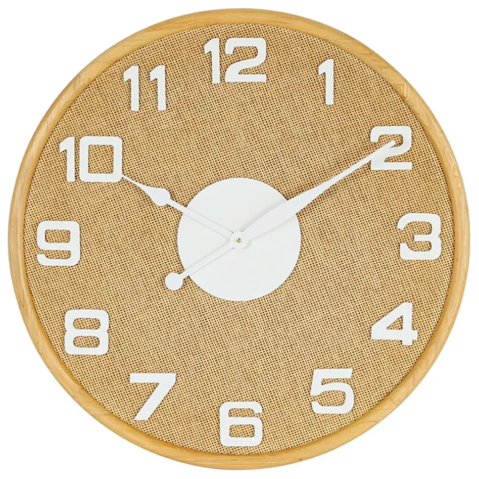 Fabrique de Styles Horloges*Horloge en bambou naturel et blanc d60cm - Ladret