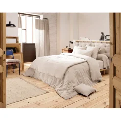 Fabrique de Styles Housses De Couette*Housse de couette en gaze de coton unie pampa 260x240cm - Gaia