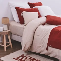 Fabrique de Styles Housses De Couette*Housse de couette en gaze de coton unie pampa 240x220cm - Gaia