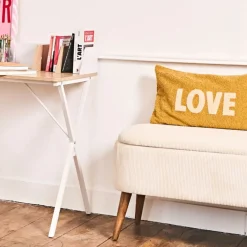 Fabrique de Styles Coussins Et Housses*Housse de coussin bouclette "Love" et beige 50x30cm - Funky