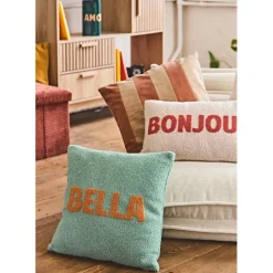 Fabrique de Styles Coussins Et Housses*Housse de coussin bouclette "Bella" et camel 45x45cm - Funky