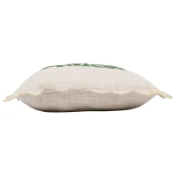 Fabrique de Styles Coussins Et Housses*Housse de coussin brodé " More Amor"' en coton écru et vert 45x45cm - Lumi