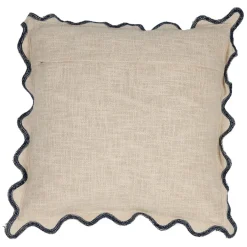 Fabrique de Styles Coussins Et Housses*Housse de coussin brodée bisou en coton jaune et bleu 45x45cm - Lumi