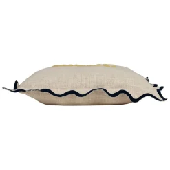 Fabrique de Styles Coussins Et Housses*Housse de coussin brodée bisou en coton jaune et bleu 45x45cm - Lumi