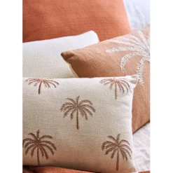 Fabrique de Styles Coussins Et Housses*Housse de coussin brodée en coton écru 50x30cm - Nomadea