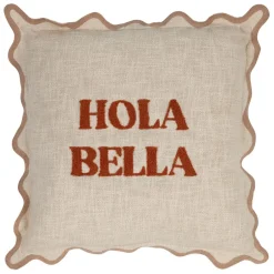 Fabrique de Styles Coussins Et Housses*Housse de coussin brodée hola Bella en coton 45x45cm - Lumi