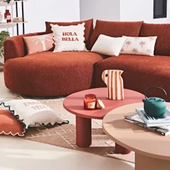 Fabrique de Styles Coussins Et Housses*Housse de coussin brodée hola Bella en coton 45x45cm - Lumi