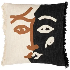 Fabrique de Styles Coussins Et Housses*Housse de coussin brodee écru et noir 45x45cm - madeira