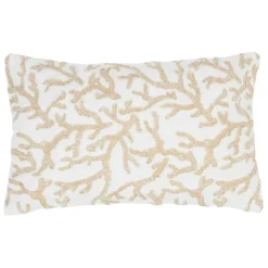 Fabrique de Styles Coussins Et Housses*Housse de coussin coton motif coreil blanc et beige 50x30cm - estran