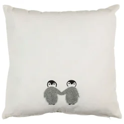 Enfant Fabrique de Styles Textiles*Housse de coussin écru et gris 45x45cm - Banquise