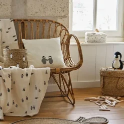 Enfant Fabrique de Styles Textiles*Housse de coussin écru et gris 45x45cm - Banquise