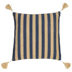Enfant Fabrique de Styles Textiles Outdoor|Jardin*Housse de coussin d'extérieur en tissu rayé et naturel 45x45cm - Medi