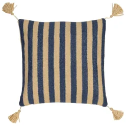 Enfant Fabrique de Styles Textiles Outdoor|Jardin*Housse de coussin d'extérieur en tissu rayé et naturel 45x45cm - Medi