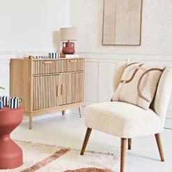 Fabrique de Styles Coussins Et Housses*Housse de coussin en coton écru et terracotta 45x45cm - Organic