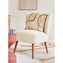 Fabrique de Styles Coussins Et Housses*Housse de coussin en coton écru et terracotta 45x45cm - Organic