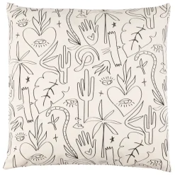 Fabrique de Styles Coussins Et Housses*Housse de coussin en coton blanc et noir 45x45cm - Tulum
