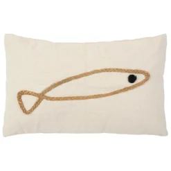 Fabrique de Styles Coussins Et Housses*Housse de coussin en coton écru et jute naturel 50x30cm - Eté A La Mer